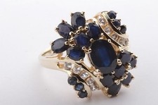 Saphir Ring 585 14K Gelb Gold Kristall Gr 54 Top! #