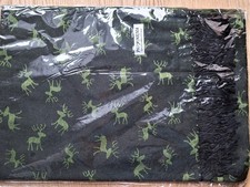 Pashmina, 30% Seide/70%Wolle; Elchmotiv grün; 70x180 cm; neu, TopQualität!