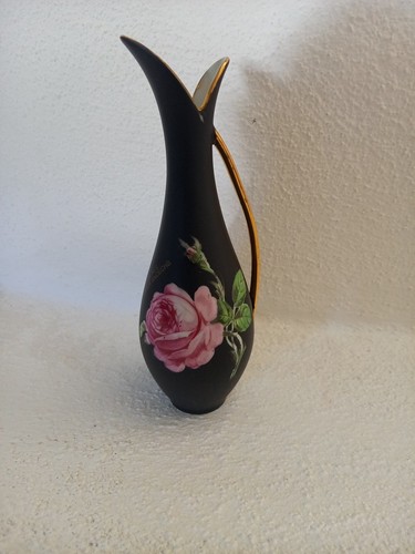 Porzellanvase schwarz mit - porzellanvase,,