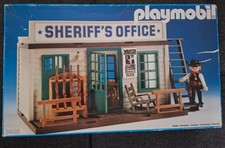 Playmobil Sheriff's Office #3423 mit OVP  1984 + Zusatz Figuren Pferde Zubehör