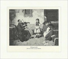 Gesangsunterricht Hugo Öhmichen Kinder Geige Lehrer Notenblatt Holzstich A 0898