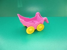 Lego Duplo Ville Kinderwagen Puppenwagen pink gelbe Räder Baby Buggy (110423B)