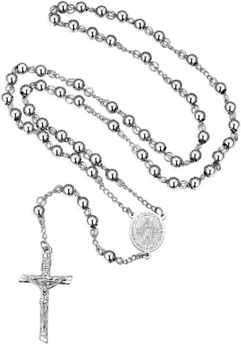 Rosenkranz halskette edelstahl - halskette,