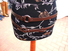 Patrizia Pepe Leder Gürtel braun zum Wickeln Länge 190 cm