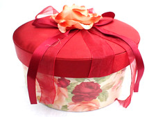 Deko Schachtel Box Geschenk Verpackung Rosen Verzierung Ø 19,5 cm