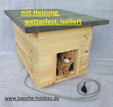 Katzenhaus mit Heizung unbehandelt Katzenhütte Wurfkiste wetterfest isoliert 