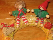 kleiner Wichtel-Kranz NEU Weihnachten Strohkranz Deko Weihnachtsmann Handarbeit