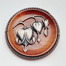 935 Silber Brosche mit Holz