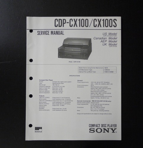 Original sony cdp cx100 - original, cdp-cx100/cx100s