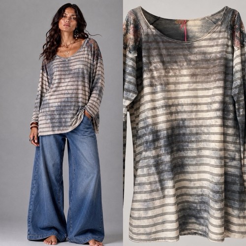 Oversize longshirt batik boho - batik,