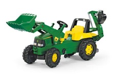 Rolly Toys Trettraktor John Deere + Frontlader, Bagger, Sandspielzeug, Baustelle