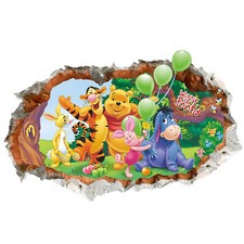 Winnie Pooh 3D Wandtattoo Wandsticker Wandaufkleber Tiger Ferkel Kinderzimmer XL