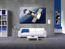 LEINWAND BILD ER XXL POP ART SATELLIT WELTALL UNIVERSUM ABSTRAKT BUNT SW 150x90