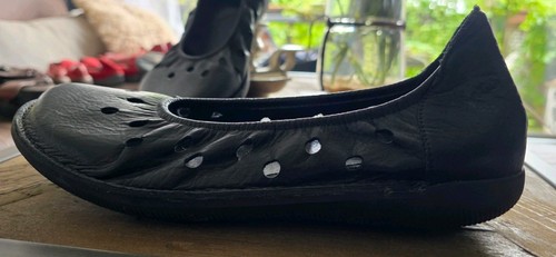 Edle schwarze leder ballerinas - schwarze,