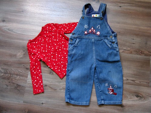 Jeans latzhose mit stickerei - mit, +