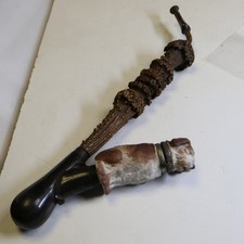 Exklusive Hundefiguren Porzellankopfpfeife um 1900   D10