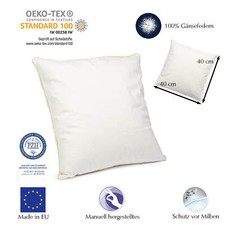 Federkissen 40x40 cm Kopfkissen Sofakissen 100% Gänsefedern Innenkissen Polster