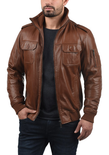Braune bomber lederjacke für - braune,