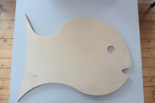 Deko Fisch 50 cm Basteln Wandschmuck Plattenmaterial Sperrholz 10 mm unbehandelt