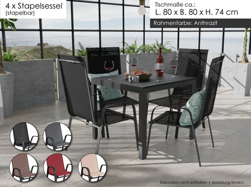 Gartenmöbel set alu tisch - gartenmöbel,