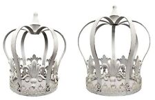 dekorative Garten Krone Dekokrone Metall antikweiß Vintage Optik 