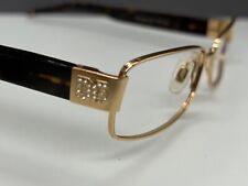 Dolce Gabbana Brille Damen Gold braun eckig Strass  DG 1108  NP:238€