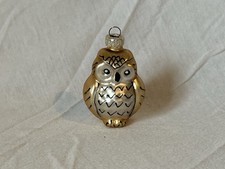 Christbaumschmuck Eule Glas Braun Weihnacht Deko