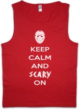 KEEP CALM AND SCARY ON Damen Tank Top Friday The Jason 13th Kane Mask Hockey