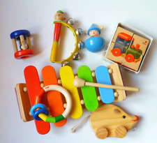 Sammlung Holzspielzeug Baby Greifling Musik Würfelpuzzle Rassel Schellen Klapper
