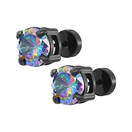 Schwarze edelstahl ohrstecker - schwarze,