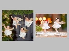 Gilde Figur Engel "Betty" Sternenkleid weiß  Hänger Standfigur Weihnachten