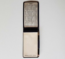 Etui Berger Wirth Leipzig 1926 Notizblock Goldschnitt Taschenkalender Bleistift