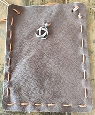 Echtes Leder HANDTASCHE 2 farbig SCHLAMM BRAUN Anhänger (YZ) Handarbeit UNISEX