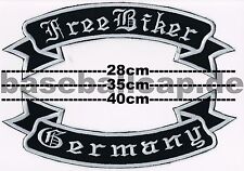 Patch Aufnäher Free Biker Germany 2 Rückenschleife Rückenpatch 28-35 o. 40cm