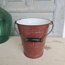 A8572 Emaille Eimer | Wassereimer | EMAIL | ca. 10 Liter | rot-weiß | ALT