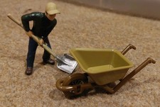 Modellfigur *Arbeiter mit Schaufel + Schubkarren* 3teilig  Spur G LGB Zubehör 