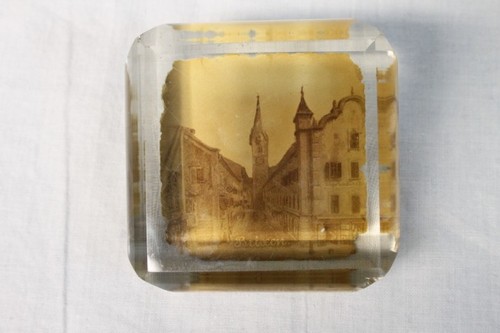 Alt andenken glas paperweight - ,