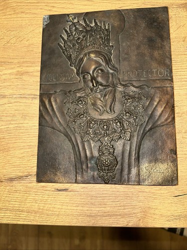 Antike bronze tafel - jesus, 19