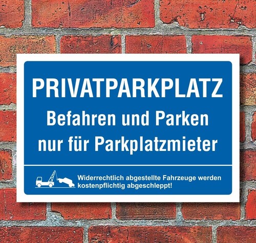 Schild privatparkplatz - schild,