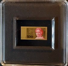 Goldbarren 500 DM-Banknote 27.10.1992 , Tschad 3000 Francs CFA   999er Gold