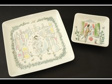 Rosenthal Germany - 1. Wahl - 2 Platten Schalen Peynet Die Liebenden 2 Quadrate