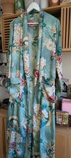 ZARA Kimono Satin Grün Floral