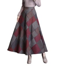 Rock Damen Winter Lang Woll