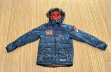 Outburst Winterjacke Jungen Gr. 152 M Dunkelblau Orange Kapuze Fellrand