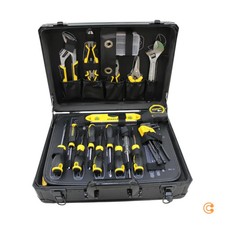 STANLEY Werkzeugset Set Werkzeugkoffer 142-teilig Zangen Schraubendreher Schwarz