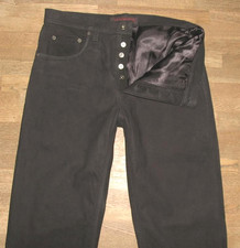 - MADDOX - Herren- LEDERJEANS / Nubuk- Lederhose in schwarz in ca. W32 / L34