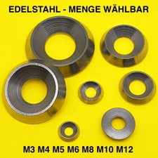 ROSETTEN VOLLMETALL EDELSTAHL FÜR SENKSCHRAUBEN SCHEIBEN M3 M4 M5 M6 M8 M10 M12