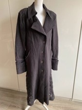 Ivko Designer Mantel Lang Grau aus gekochter Wolle Gr.44 Rarität