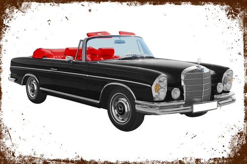 Retro blechschild auto - blechschild,