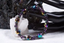 Edelstein Armband aus Titan Regenbogen | 8mm Kugelarmband